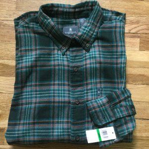 NWT GH BASS L FLANNEL CASUAL BUTTON DOWN